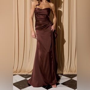 mermaid slit prom dress LaDivine CC2488 Black Ruffle Long Formal Mermaid Prom Dress - Size 6